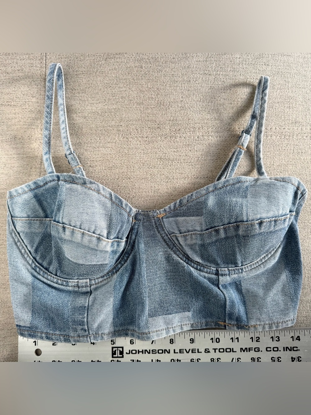 Windsor Women Denim Bustier Crop Top - NWOT - Size Small